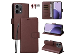 Capa Carteira De Couro Com Textura De Lichia E Bloqueio Rfid Para 3 Cartões, Compatível Com Oppo Reno13 / Reno14 Global / Reno14 F 5g.