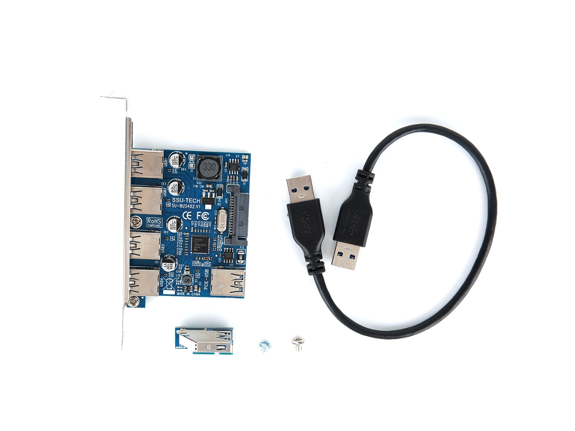 Placa De Expansão Com Fio Usb3.0 De Mesa De Alta Velocidade Com 4 Portas Para Win Xp/7/8/8.1/10