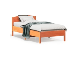 Vidaxl Cama Sem Colchão 90x190 Cm Madeira De Pinho Maciça Castanho-mel