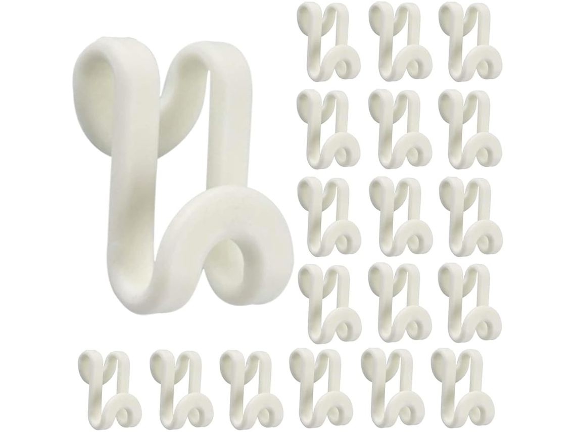 Linjou 20 Gancho Conector De Percha De Plástico Branco, Ahorrador De Espacio, Accesorio