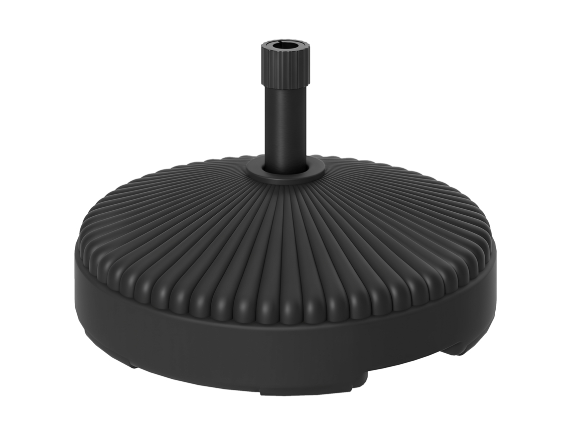 Base Rotonda Per Ombrellone, Supporto In Hdpe, Riempimento Con Acqua e Sabbia, Per Terrazza, Piscina, Patio, Ø 55 X 30 Cm, Nero ZENCORE SERVICES