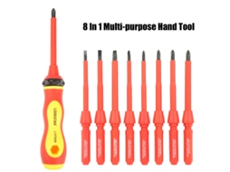 Kit de Chave de Fenda e Cruciforme Multifuncional 8 em 1 com Ponteira Triangular