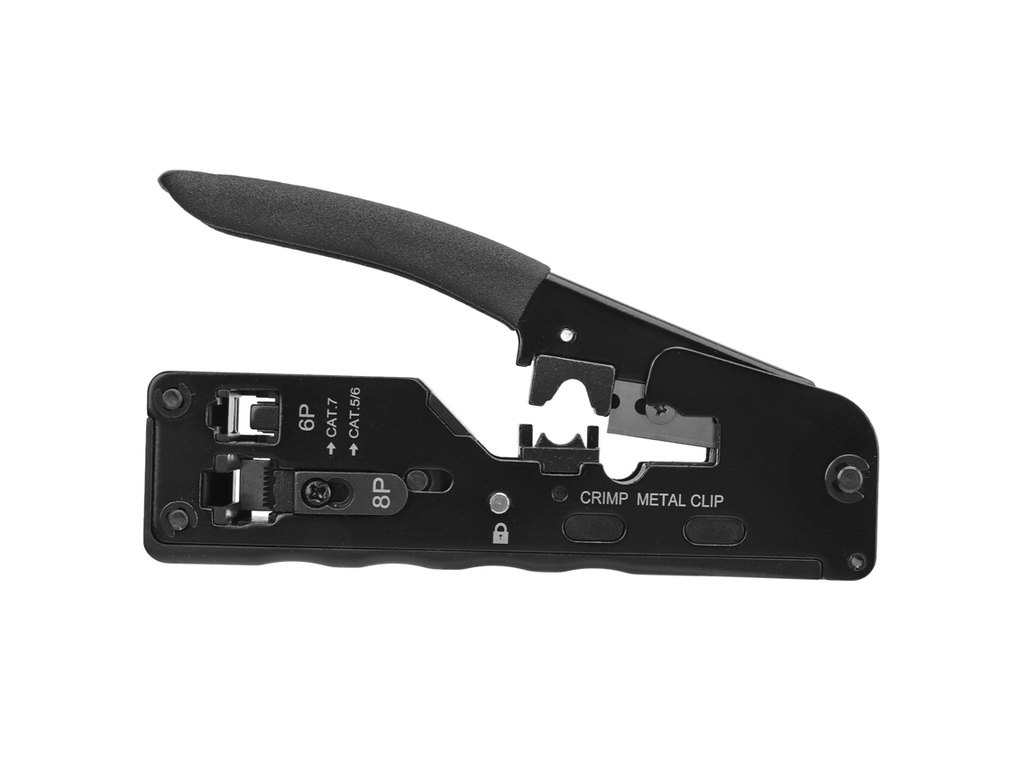 Laxiscreed Ferramenta De Crimpagem Rj45 Com Cortador E Descascador Para Cabos Ethernet 6p E 8p