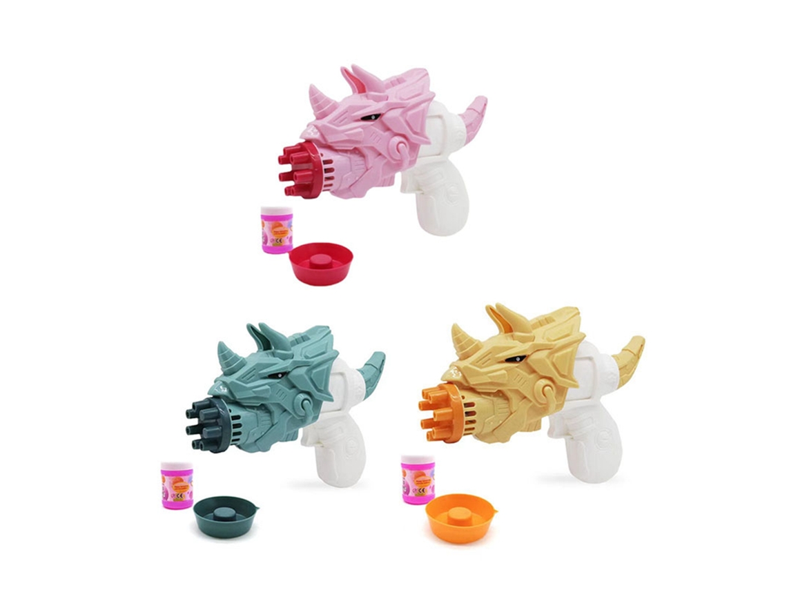 Máquina De Burbujas Para Niños Triceratops 7 Orificios Con Solución De Burbujas Juguete Azul 7-14 Años