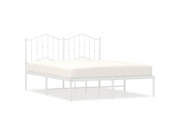 Estrutura de Cama com Cabeceira Metal Branco MAISON EXCLUSIVE 135x190 cm