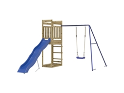 Conjunto De Brincar Para Exterior Vidaxl Marrom Madeira De Pinho Impregnada (242x349x207cm)