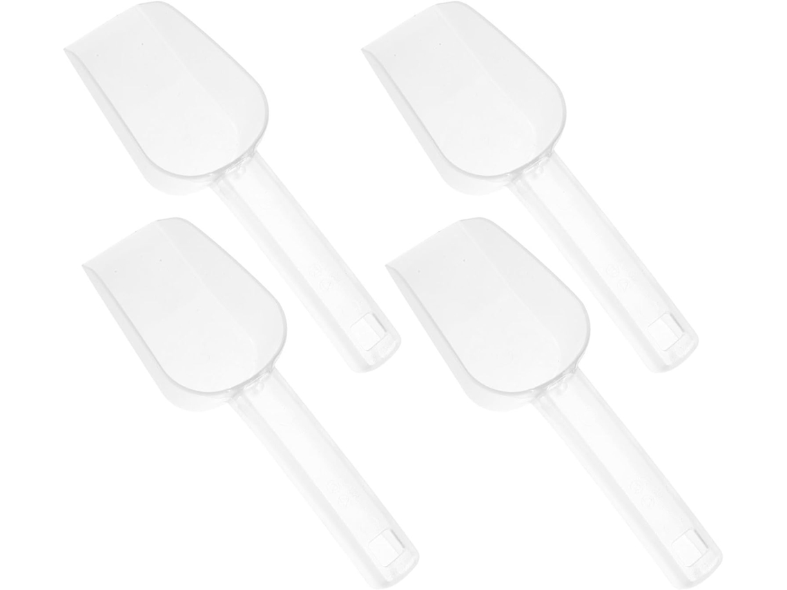 Conjunto De 4 Colheres Plástico Transparente Grãos