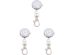 Conjunto 3 Relógios Quartzo Grandes Chaveiro Acessório Prático Elegante GOKOCO