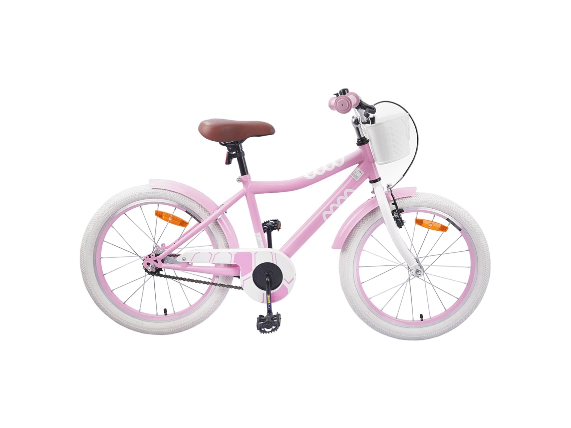 Vidaxl Bicicleta Infantil 18 Polegadas Para 5-7 Anos Rosa Claro