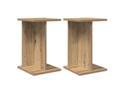 Conjunto 2 Suporte Para Plantas De Interior Vidaxl Castanho Derivados De Madeira (25 X 25,5 X 40,5 Cm)