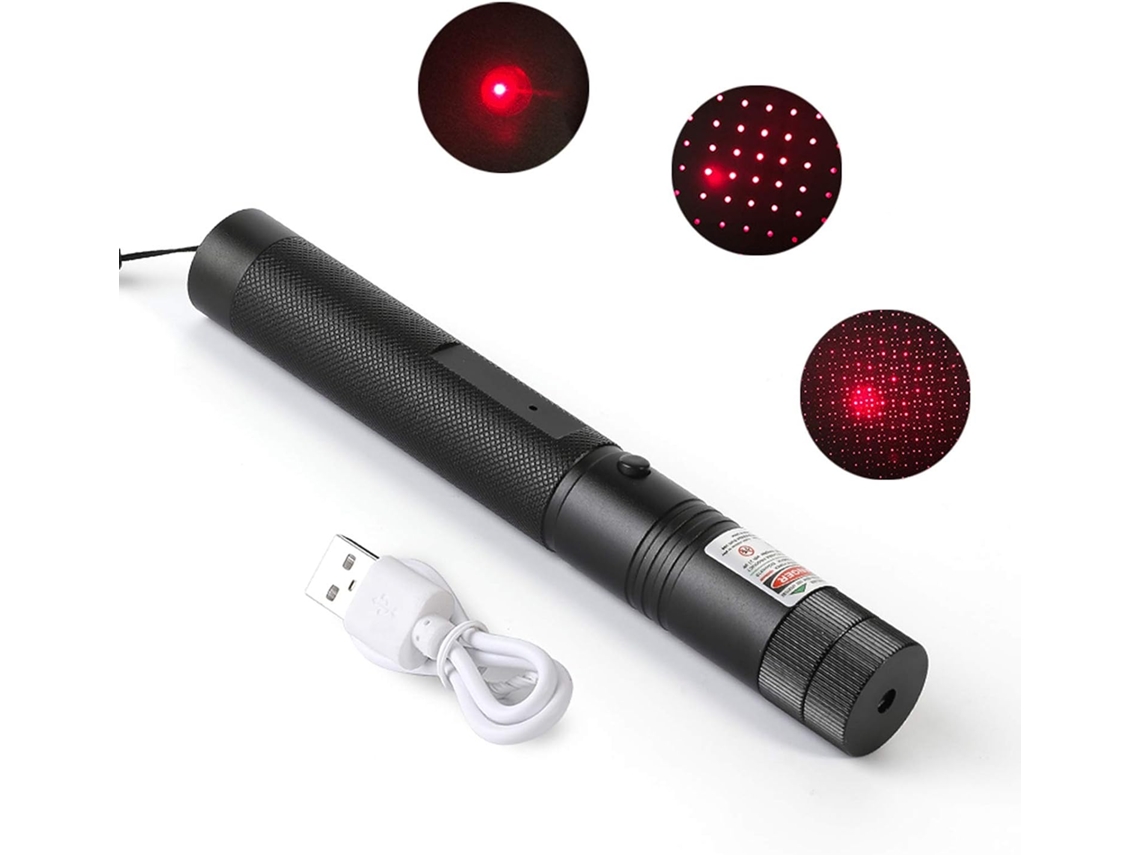 Lanterna Led Portátil de Alta Potência com Carregamento Usb Verde Vermelho Foco Ajustável com Mini Portátil À Prova D'Água