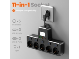 Adaptador multifuncional de tomada elétrica 9 em 1, tablets, casa, STELASPLEN