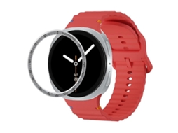 Pulseira De Silicone Com Aro Giratório E Fivela Colorida Com Costura Em Padrão Ondulado.