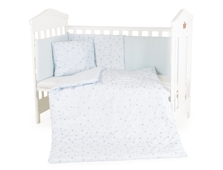 Conjunto De Cama Para Bebé 6 Peças 120/60 Nook Blue Stars Hugzzz