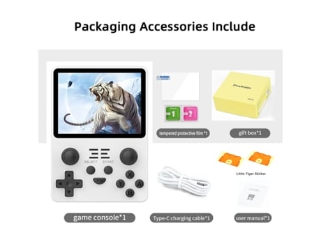 Console De Jogos Rgb20s Hd Retrô Portátil Psp Joystick Arcade 16gb 32gb Branco (versão Em Inglês) Siurn