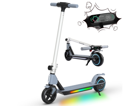 Trotinete Elétrica para Crianças ELSCOOT S2 Cinzento(Velocidade Máx 14 km/h- Carga 70 kg- Autonomia 8km- Dobrável- LCD Ecrã- Luz Do Pedal)