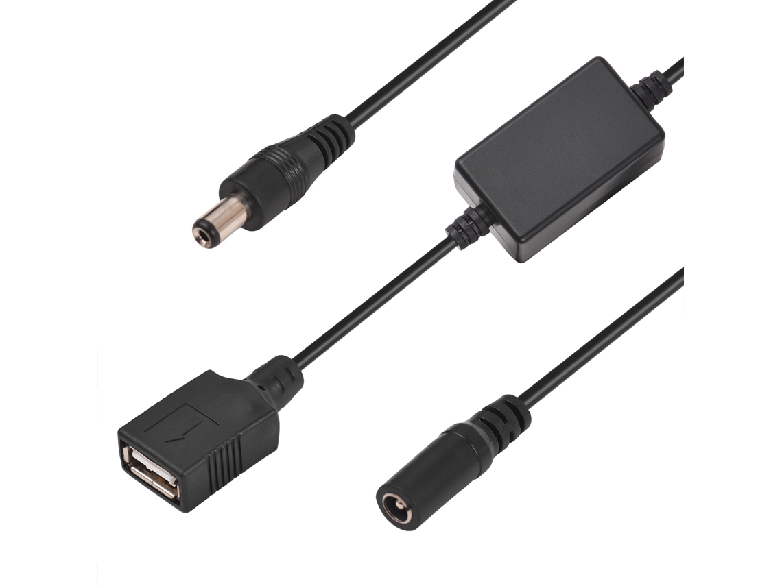 Cable Adaptador De Poder 3 Em 1 12v Dc5521 Fêmea Para Dc Macho E Usb Fêmea 5v Splitter 43,5cm De Comprimento