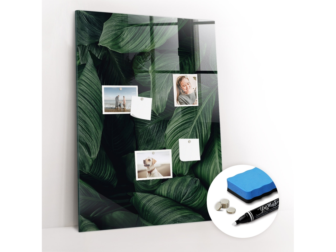 Quadro Magnético Selva Folhas Plantas Para O Escritório Espelharte (70x100 Cm)