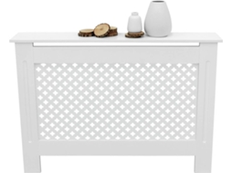 Cobertura do radiador ECD 112x19x82m MDF lacado branco vintage design alveolar