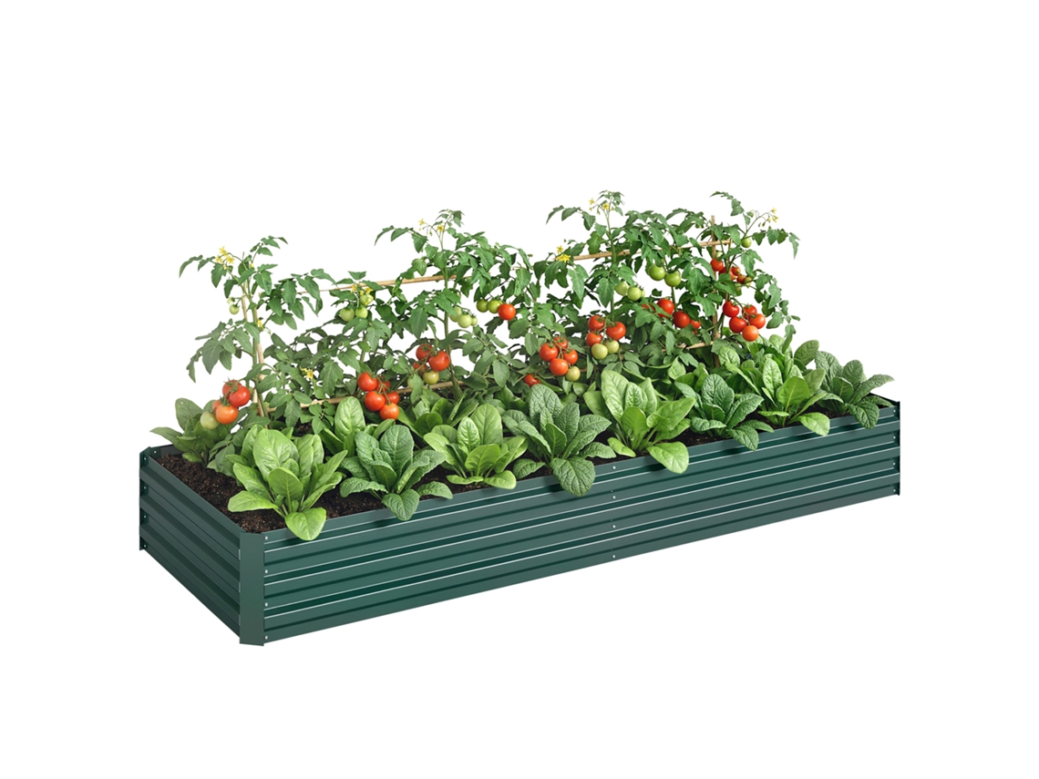 Cama Elevada de Metal para Jardim Externo.suporte para Plantas,flores e Ervas.241x90,5x30cm BTFORUS
