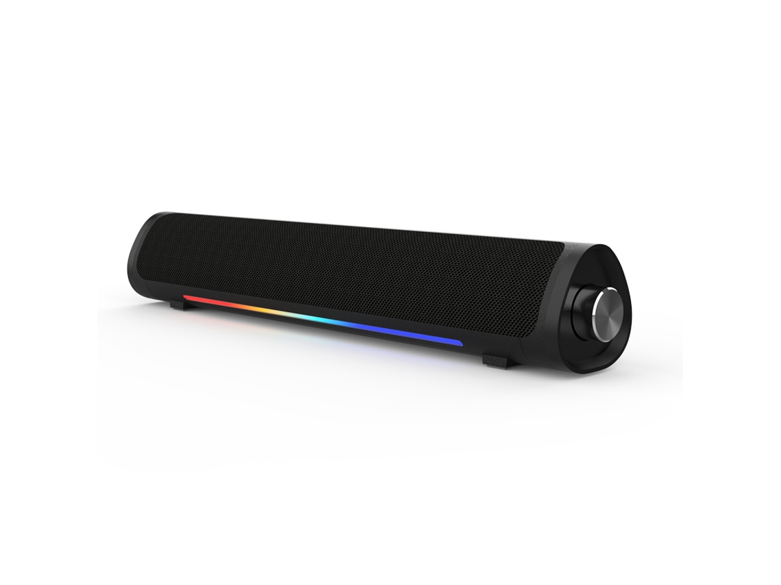 Soundbar HEXINYIGJLY Barra de Som USB RGB para PC Gaming 3.5mm, plug and play, Luzes de Gradiente Preto