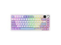 Teclado Mecânico Ajazz AK820 Max Plus Meridian Switch Original Tri-mode Roxo, Branco e Azul com ecrã Teclado Gaming Teclado de Escritório