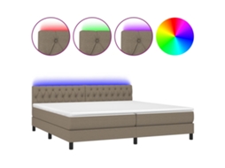 Box Spring Bed, Box Spring Beds Vidaxl Cinzento-acastanhado Tecido (200 X 200 Cm)