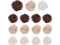 15 bolas de rattan de decoração natural para Natal, Halloween e festas | S/MARCA