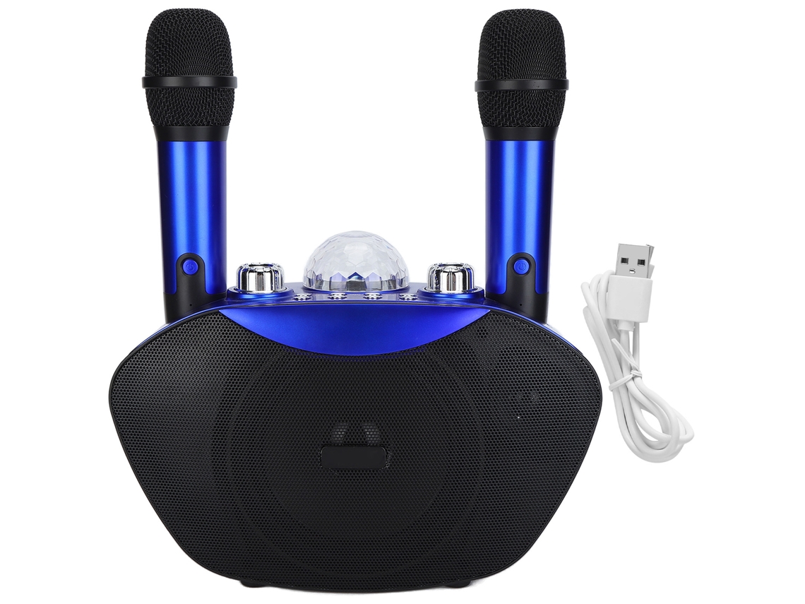 Máquina de karaokê portátil LAXISCREED com microfones Bluetooth e luzes RGB