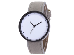 Reloj De Cuarzo Para Hombre Con Correa De Cuero Pu Resistente Al Agua (gris)