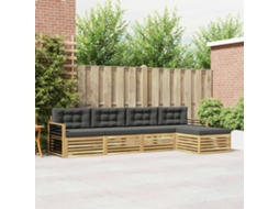 Vidaxl Conjunto De Sofás Para Exterior 5 Unid. Branco E Antracite