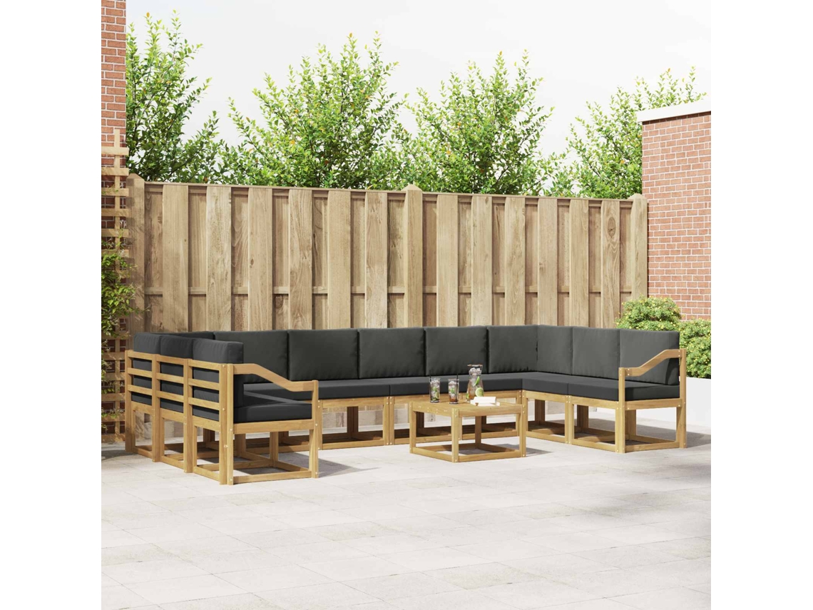Vidaxl Conjunto De Sofás Para Exterior 11 Pcs Branco E Antracite