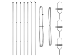 Conjunto 7 Poste De Cerca Vidaxl Prateado Aço (150 Cm)