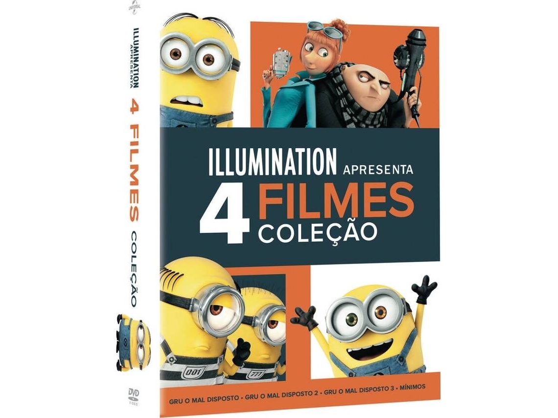Pack DVD Gru O Maldisposto 1,2 e 3 + Mínimos (Minions)