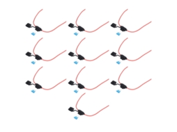 Conjunto de 10 Portafusíveis En Linha, Resistente à Água, 18awg 10A