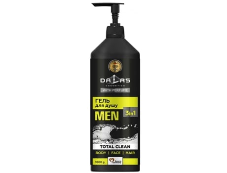 Total Clean 3 em 1 Gel de banho masculino 1000g Dalas