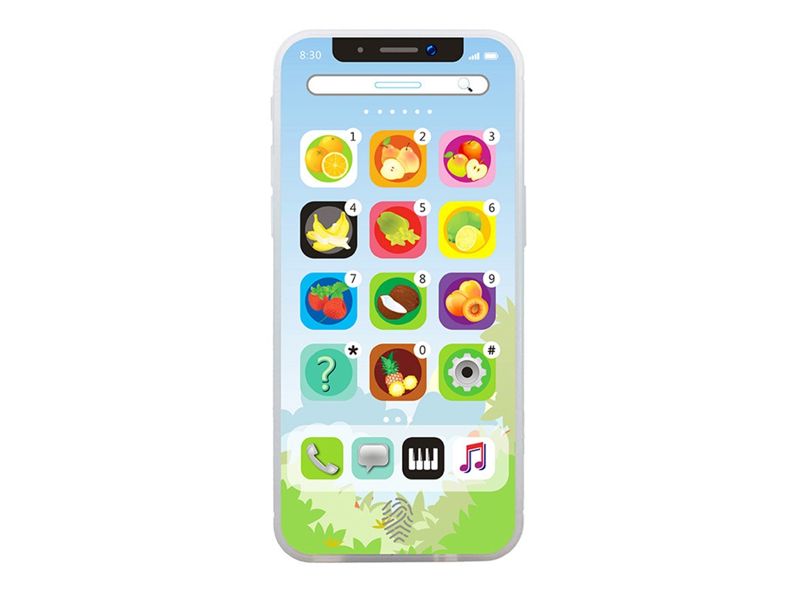 Mali brinquedo de Telefone Musical com Aprendizagem em Inglês, Luzes Led e 8 Funções para Crianças