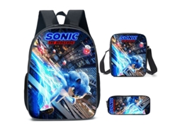Nova Mochila Escolar Infantil Sonic, Mochila Animada Impressa Em 3d, Mochila Infantil Sonic Em Três Conjuntos 1 Slowmoose