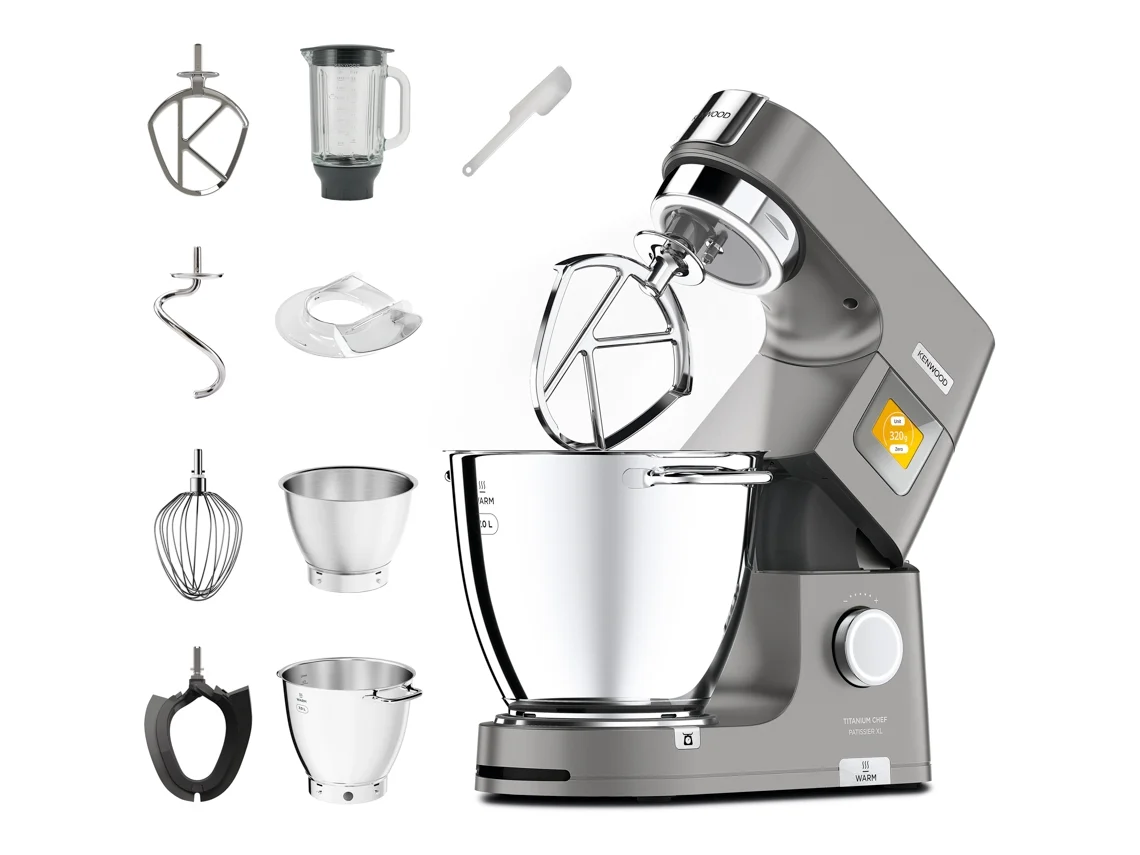 Robot de Cozinha KENWOOD Titanium Chef Patissier XL KWL90.124SI (7 L - 1400 W - 9 acessórios)