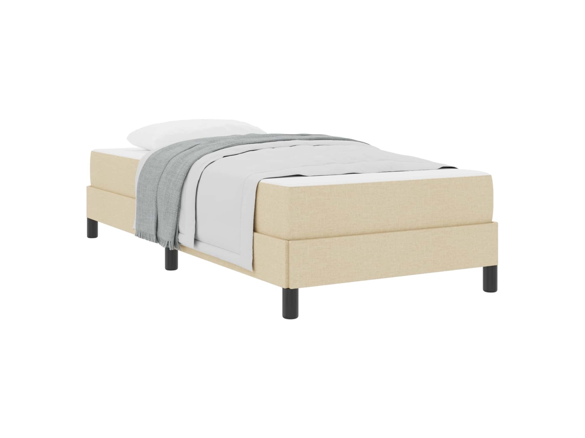Cama Box com Colchão Creme 100 X 200 Cm Tecido MAISON EXCLUSIVE