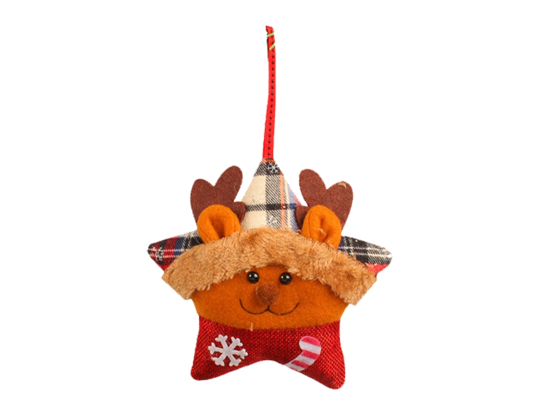 Decoração de Natal em plush com Papai Noel e rena, para árvore de Natal criativa LAXISCREED