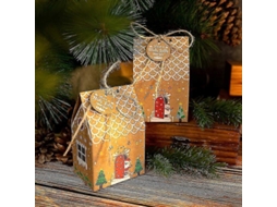 Conjunto De 24 Caixas De Presente Em Formato De Casinha De Gengibre Para Calendário Do Advento, Com Cordão E Adesivo Para Doces Natalinos. Hengjian