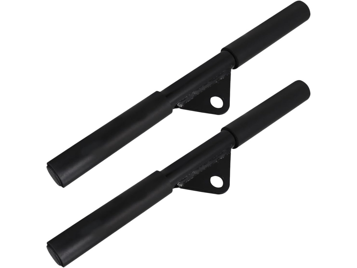 Conjunto De 2 Barras Aço Preto Para Exercícios Com Cabo, Design Leve E