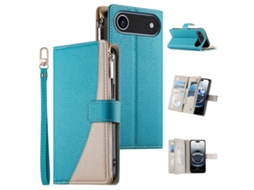 Capa De Couro Para Iphone 17 Air Com Vários Compartimentos E Zíper, Alça Curta.
