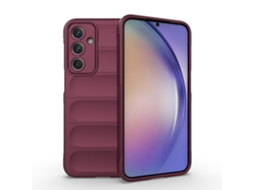 Capa Halinuia Para Samsung Galaxy M35 Magic Shield Tpu Flanela Vermelho Vinho