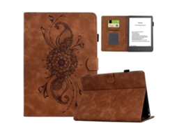 Capa Mandala para Tablet Amazon Kindle 6 (2022) com Slots para Cartões, Marrom Hengrongshen (2024)