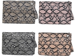 Bolsa Clutch Feminina Estilo Envelope Com Estampa De Cobra Sintética, Bolsa Grande.
