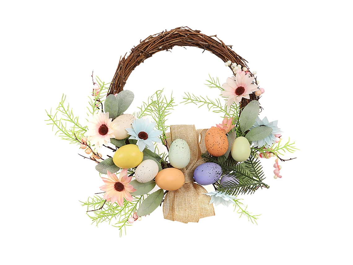 C Style 40cm Coroa de Páscoa com Cenoura, Decoração Festiva LAXISCREED