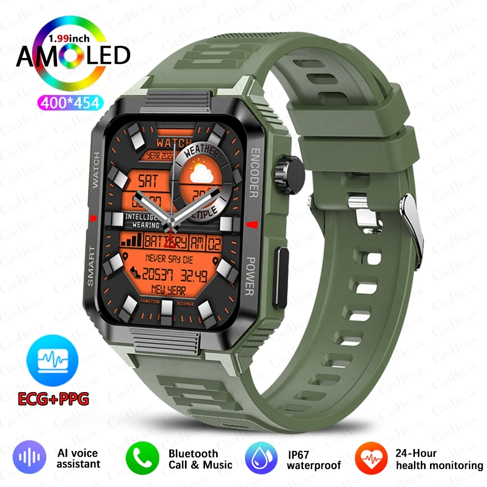 (fita De Silicone Verde) Smartwatch Com Nfc, Gps, Bluetooth E Mais De 120 Funções Esportivas.