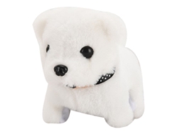 Ats perro de Peluche Eléctrico de Simulación Con Caminar, Cola Meneante Y Ladrido Bichon Frise 17x10.5x13.5cm